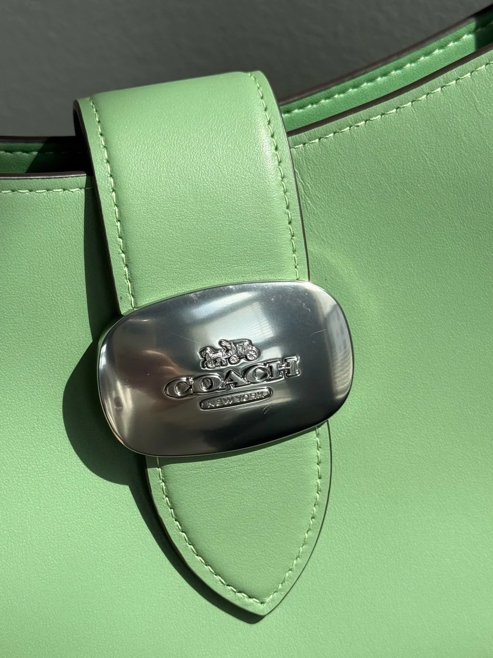 Coach Eliza Mint Green Shoulder Bag with Silver Hardware